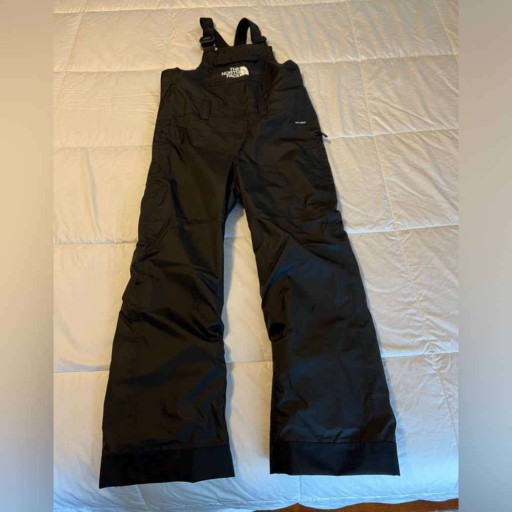 Kids North Face Snow Bibs, Gently Used, Black, Size Large (12)